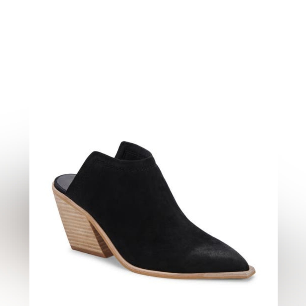 Dolce Vita Black Mules with Tan Heel